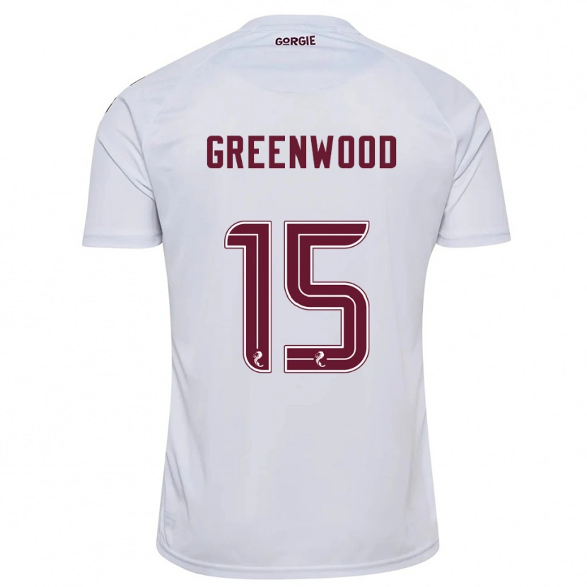 Danxen Mænd Brodie Greenwood #15 Hvid Burgunder Udebane Spillertrøjer 2025/26 Trøje T-Shirt