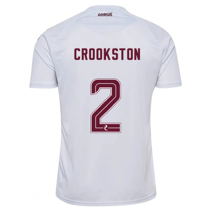Danxen Mænd Gregor Crookston #2 Hvid Burgunder Udebane Spillertrøjer 2025/26 Trøje T-Shirt