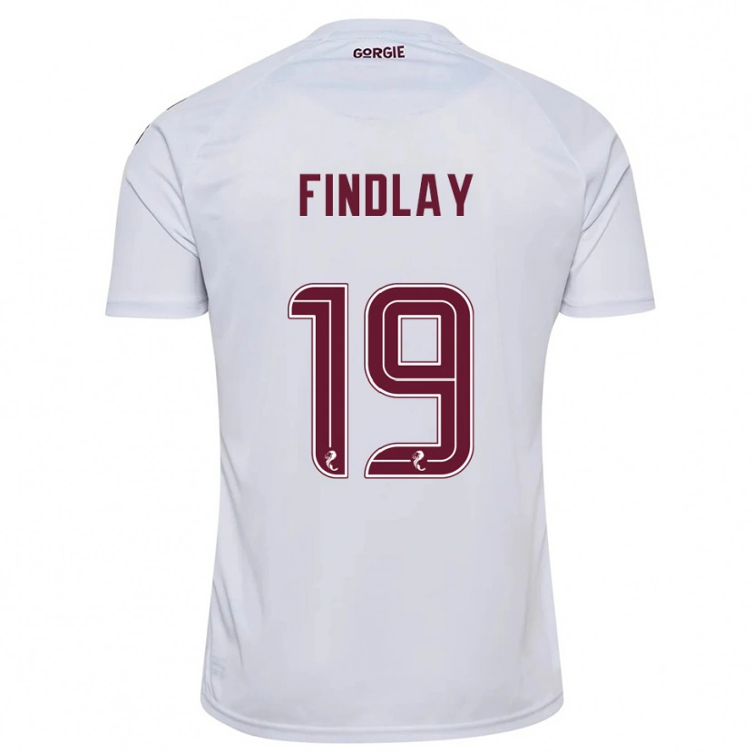 Danxen Mænd Stuart Findlay #19 Hvid Burgunder Udebane Spillertrøjer 2025/26 Trøje T-Shirt