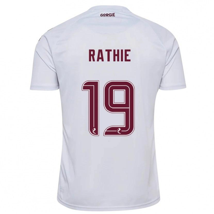 Danxen Mænd Luke Rathie #19 Hvid Burgunder Udebane Spillertrøjer 2025/26 Trøje T-Shirt