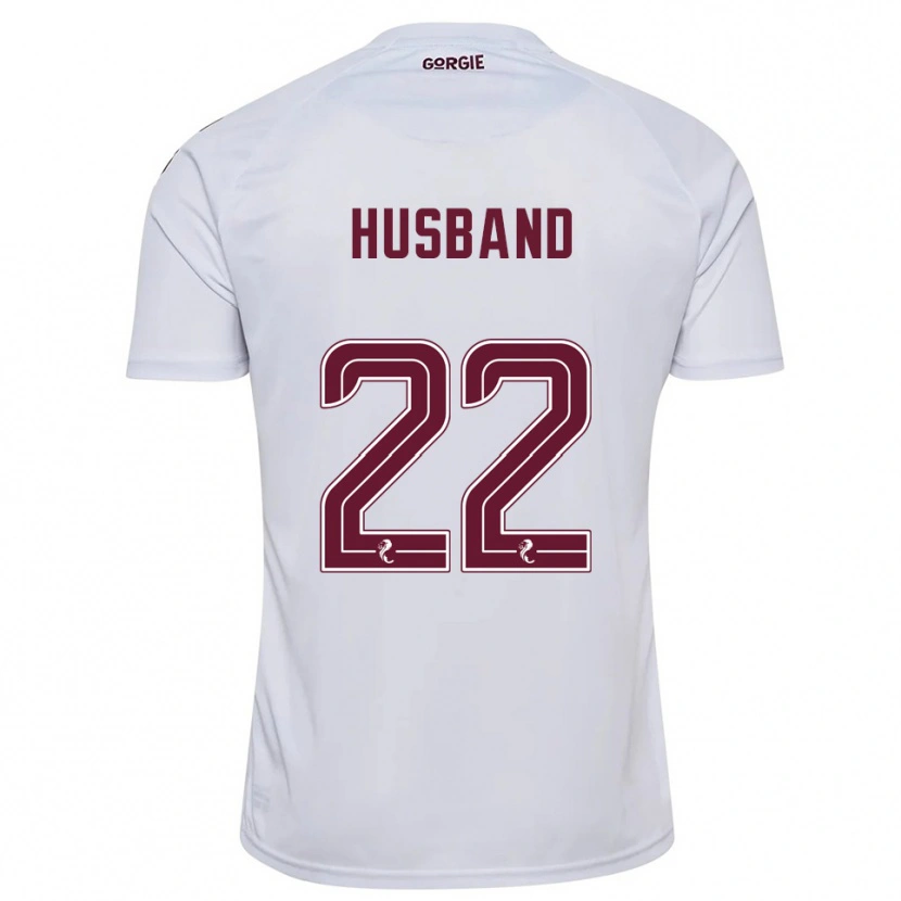 Danxen Mænd Jessica Husband #22 Hvid Burgunder Udebane Spillertrøjer 2025/26 Trøje T-Shirt