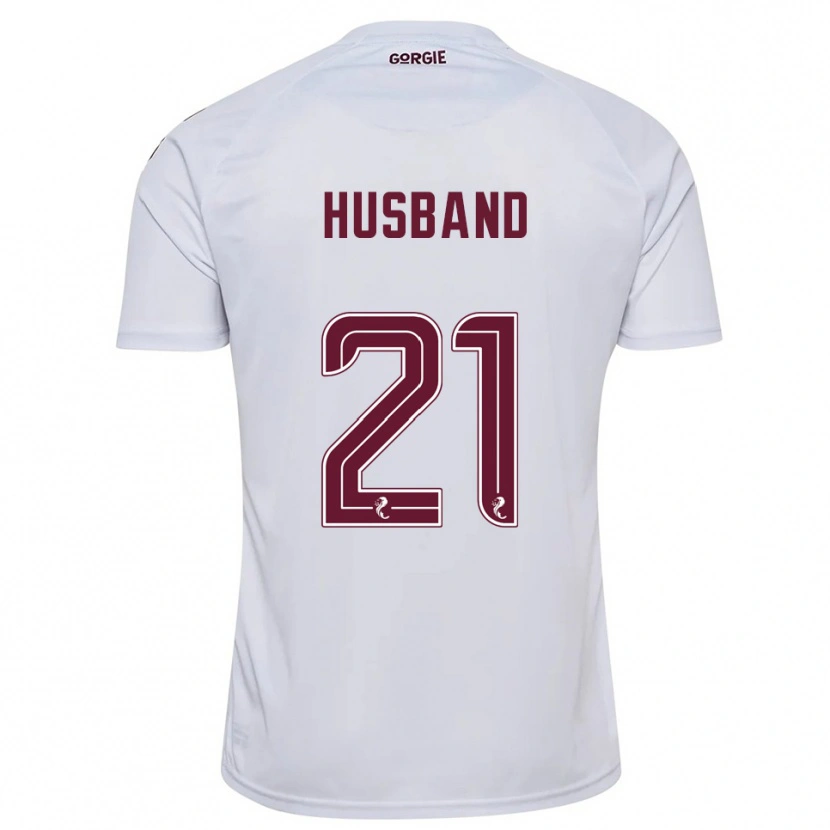 Danxen Mænd Erin Husband #21 Hvid Burgunder Udebane Spillertrøjer 2025/26 Trøje T-Shirt