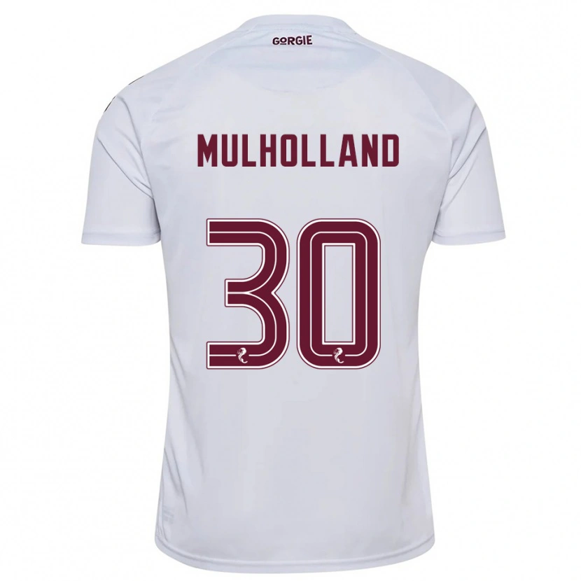 Danxen Mænd James Mulholland #30 Hvid Burgunder Udebane Spillertrøjer 2025/26 Trøje T-Shirt