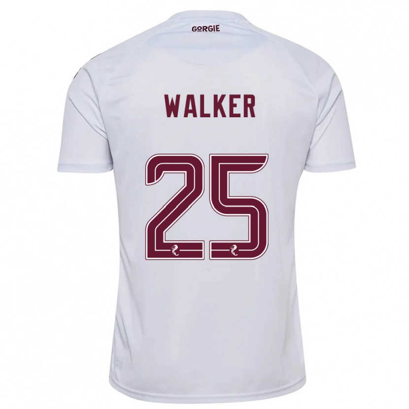 Danxen Mænd Liam Walker #25 Hvid Burgunder Udebane Spillertrøjer 2025/26 Trøje T-Shirt