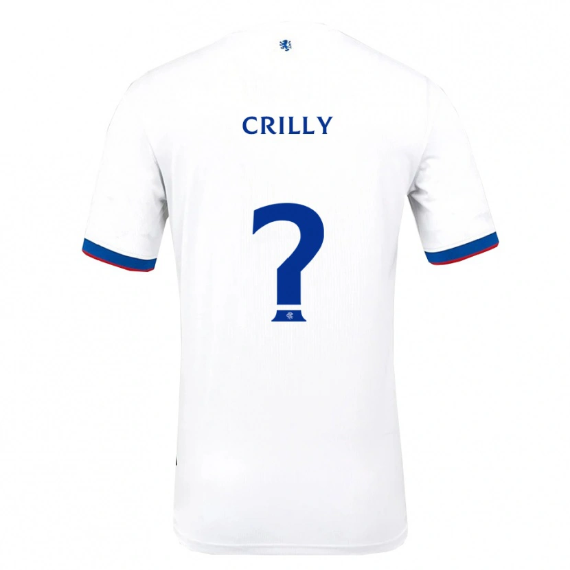 Danxen Mænd Aiden Crilly #0 Hvid Rød Blå Udebane Spillertrøjer 2025/26 Trøje T-Shirt
