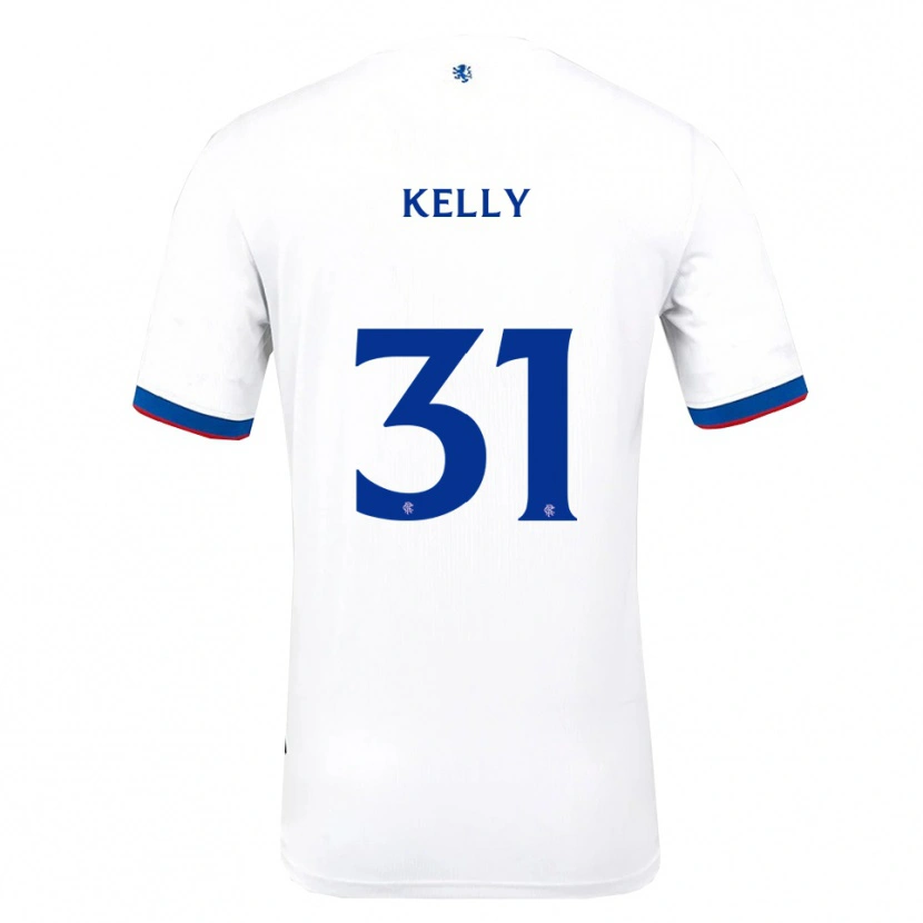 Danxen Mænd Liam Kelly #31 Hvid Rød Blå Udebane Spillertrøjer 2025/26 Trøje T-Shirt