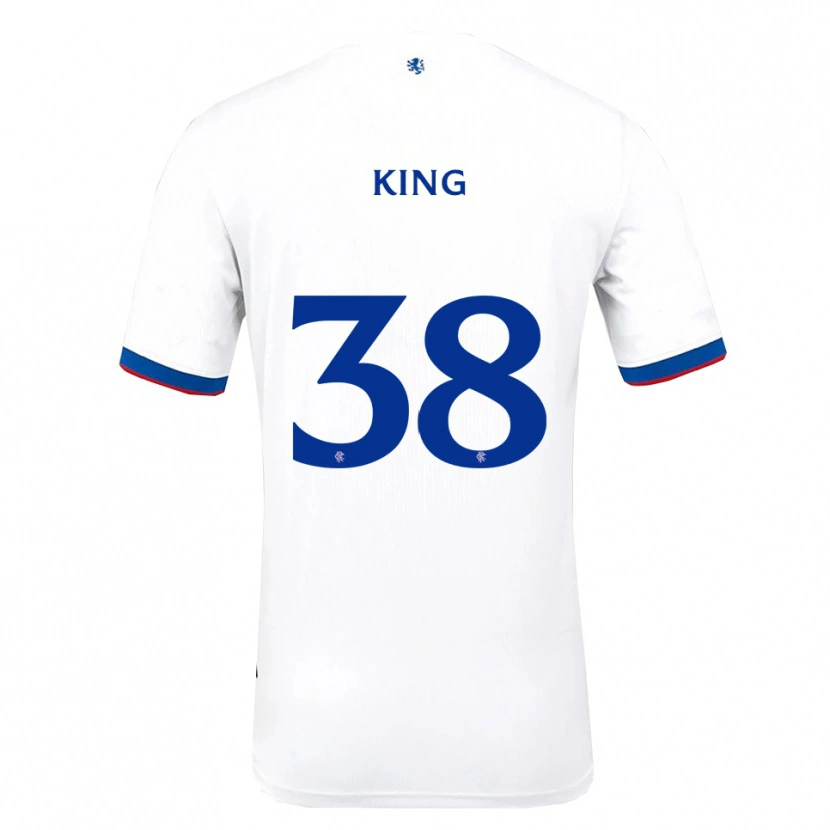 Danxen Mænd Leon King #38 Hvid Rød Blå Udebane Spillertrøjer 2025/26 Trøje T-Shirt