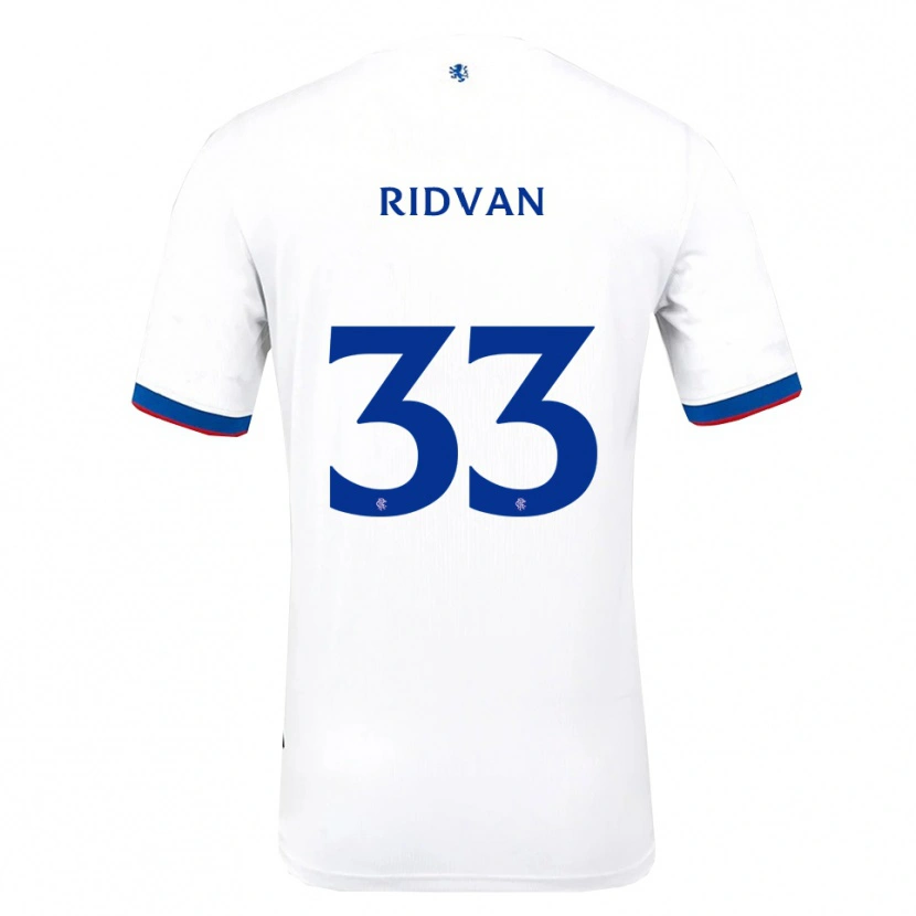 Danxen Mænd Rıdvan Yılmaz #33 Hvid Rød Blå Udebane Spillertrøjer 2025/26 Trøje T-Shirt