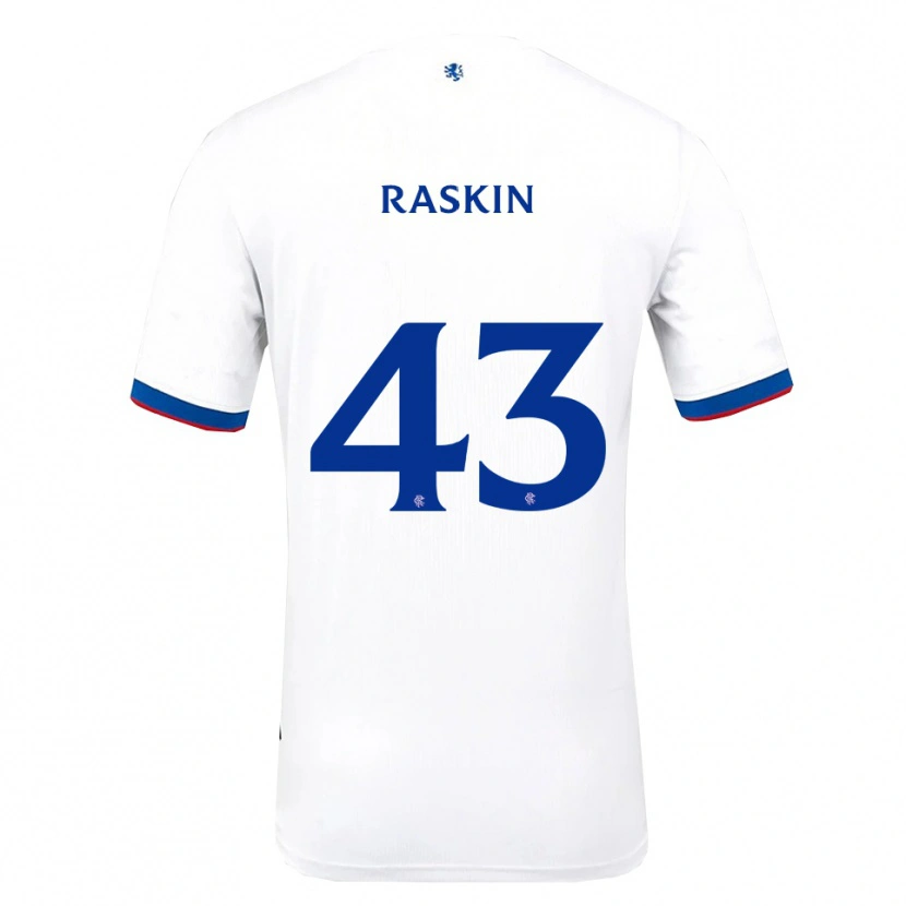 Danxen Mænd Nicolas Raskin #43 Hvid Rød Blå Udebane Spillertrøjer 2025/26 Trøje T-Shirt