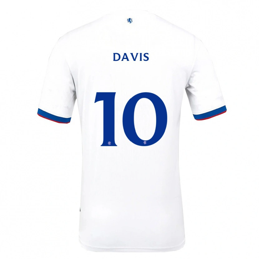 Danxen Mænd Steven Davis #10 Hvid Rød Blå Udebane Spillertrøjer 2025/26 Trøje T-Shirt
