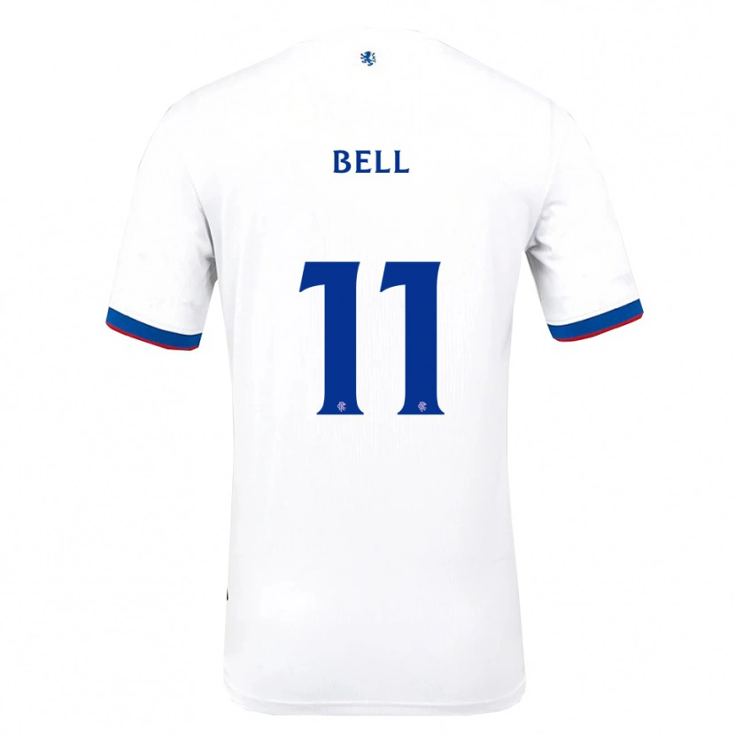 Danxen Mænd Megan Bell #11 Hvid Rød Blå Udebane Spillertrøjer 2025/26 Trøje T-Shirt