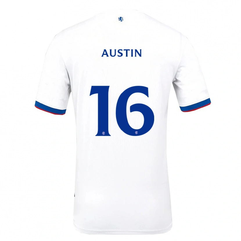 Danxen Mænd Eilidh Austin #16 Hvid Rød Blå Udebane Spillertrøjer 2025/26 Trøje T-Shirt