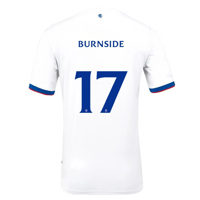 Danxen Mænd Callum Burnside #17 Hvid Rød Blå Udebane Spillertrøjer 2025/26 Trøje T-Shirt