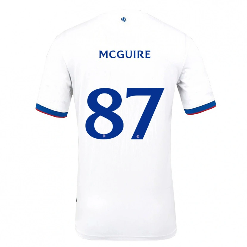 Danxen Mænd Rydnn Mcguire #87 Hvid Rød Blå Udebane Spillertrøjer 2025/26 Trøje T-Shirt