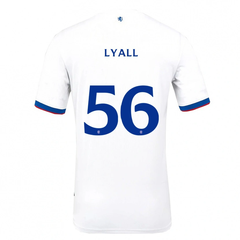Danxen Mænd Arron Lyall #56 Hvid Rød Blå Udebane Spillertrøjer 2025/26 Trøje T-Shirt
