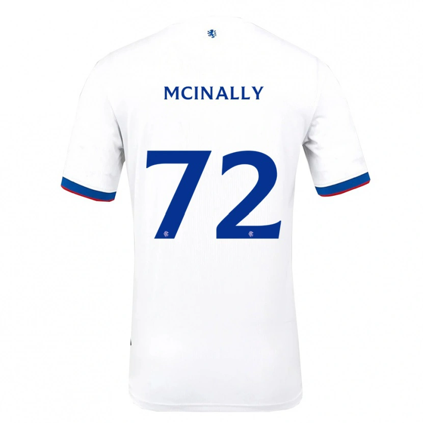 Danxen Mænd Darren Mcinally #72 Hvid Rød Blå Udebane Spillertrøjer 2025/26 Trøje T-Shirt