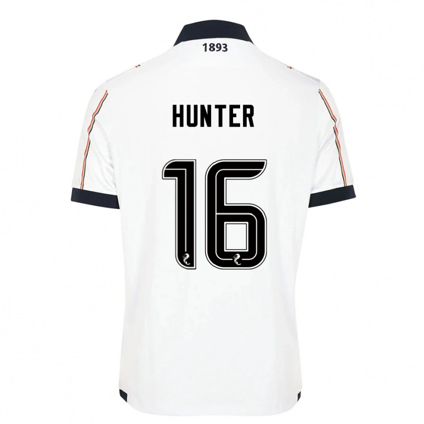 Danxen Mænd Michael Hunter #16 Hvid Marineblå Rød Udebane Spillertrøjer 2025/26 Trøje T-Shirt