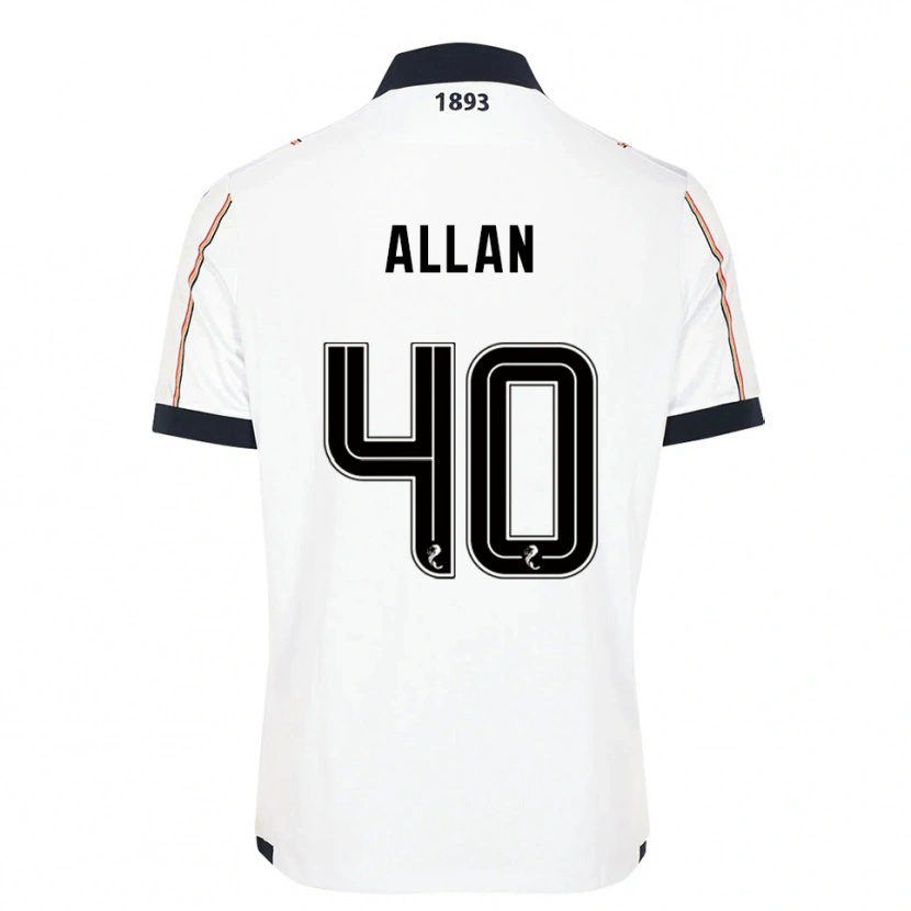 Danxen Mænd Finlay Allan #40 Hvid Marineblå Rød Udebane Spillertrøjer 2025/26 Trøje T-Shirt