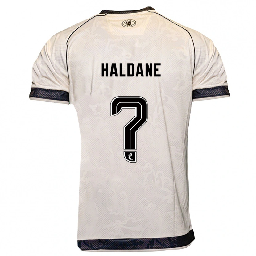 Danxen Mænd Lewis Haldane #0 Hvid Sort Udebane Spillertrøjer 2025/26 Trøje T-Shirt