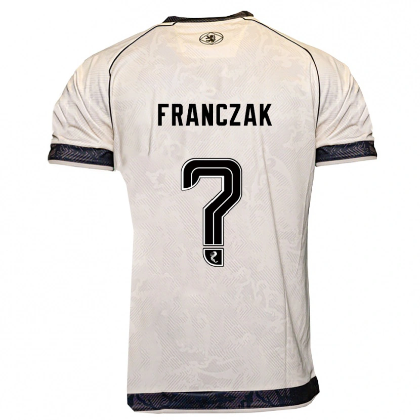 Danxen Mænd Emil Franczak #0 Hvid Sort Udebane Spillertrøjer 2025/26 Trøje T-Shirt