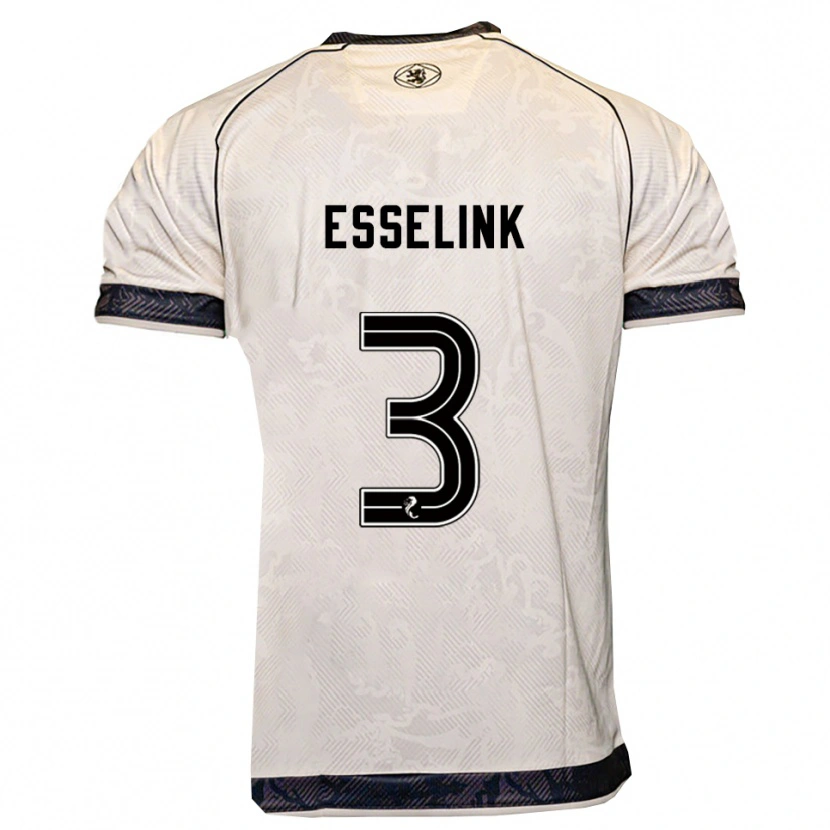 Danxen Mænd Bert Esselink #3 Hvid Sort Udebane Spillertrøjer 2025/26 Trøje T-Shirt