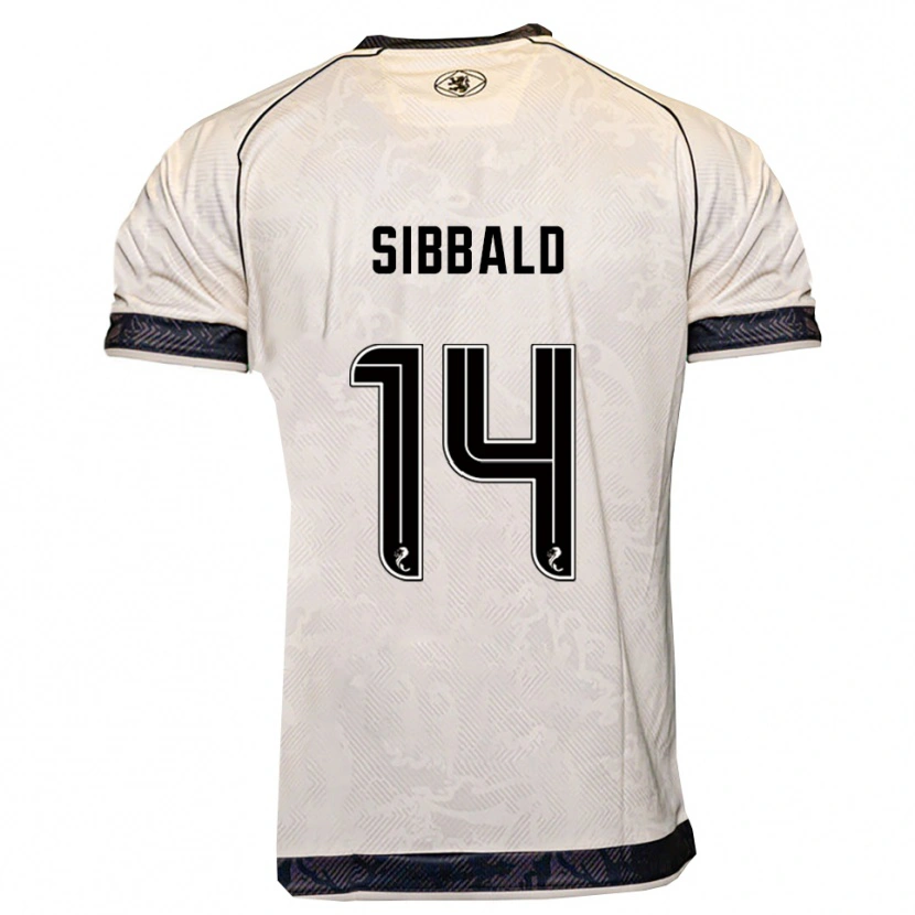 Danxen Mænd Craig Sibbald #14 Hvid Sort Udebane Spillertrøjer 2025/26 Trøje T-Shirt