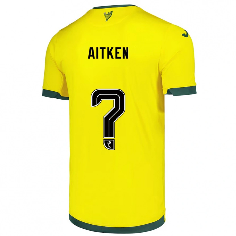 Danxen Mænd Conor Aitken #0 Gul Grøn Udebane Spillertrøjer 2025/26 Trøje T-Shirt