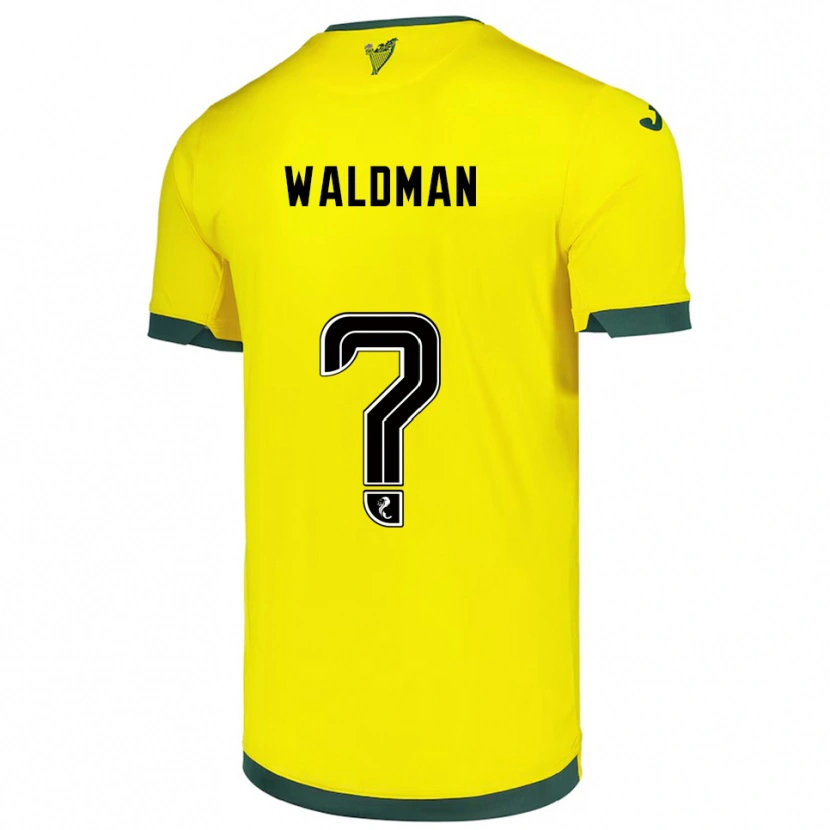 Danxen Mænd Oli Waldman #0 Gul Grøn Udebane Spillertrøjer 2025/26 Trøje T-Shirt