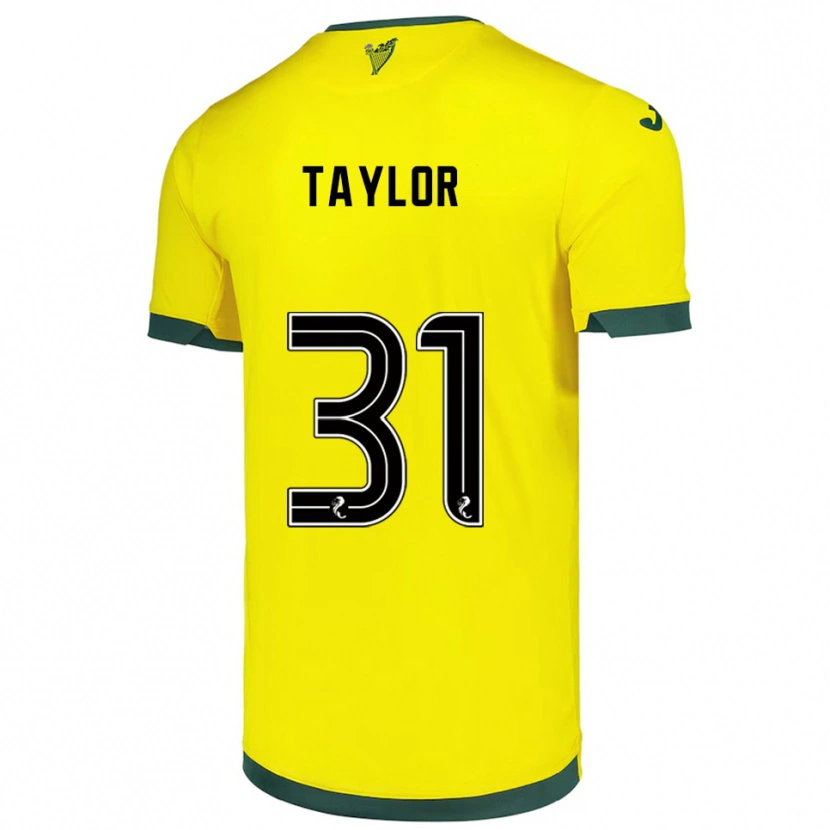 Danxen Mænd Linzi Taylor #31 Gul Grøn Udebane Spillertrøjer 2025/26 Trøje T-Shirt
