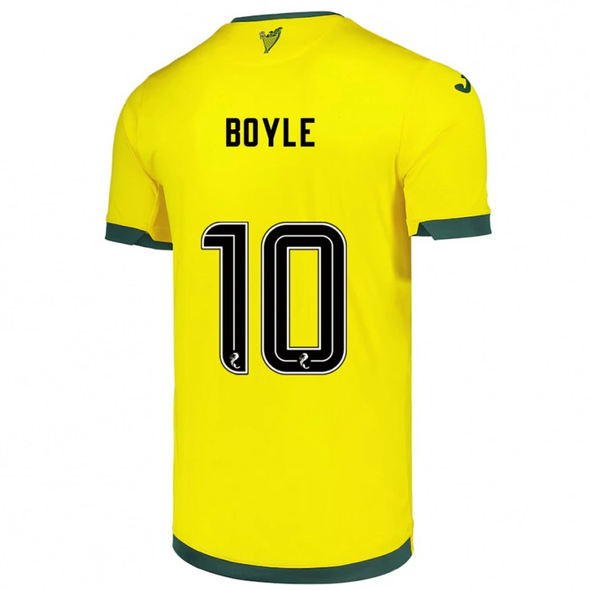Danxen Mænd Martin Boyle #10 Gul Grøn Udebane Spillertrøjer 2025/26 Trøje T-Shirt