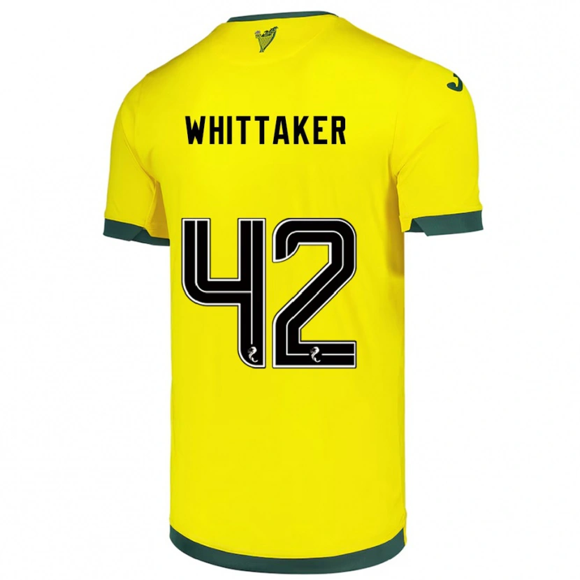 Danxen Mænd Rory Whittaker #42 Gul Grøn Udebane Spillertrøjer 2025/26 Trøje T-Shirt