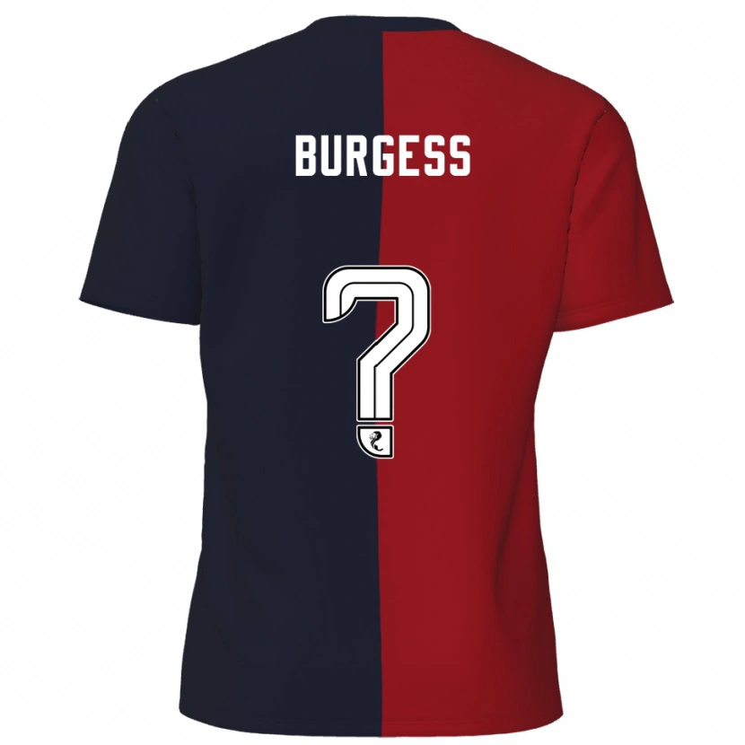 Danxen Mænd Logan Burgess #0 Rød Marineblå Udebane Spillertrøjer 2025/26 Trøje T-Shirt