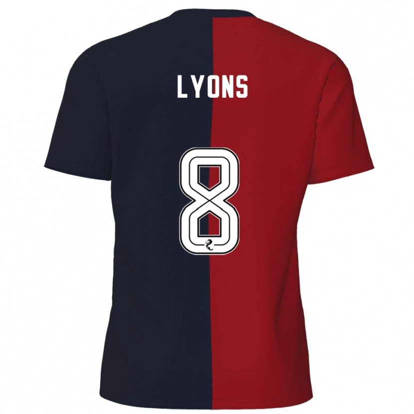 Danxen Mænd Brad Lyons #8 Rød Marineblå Udebane Spillertrøjer 2025/26 Trøje T-Shirt