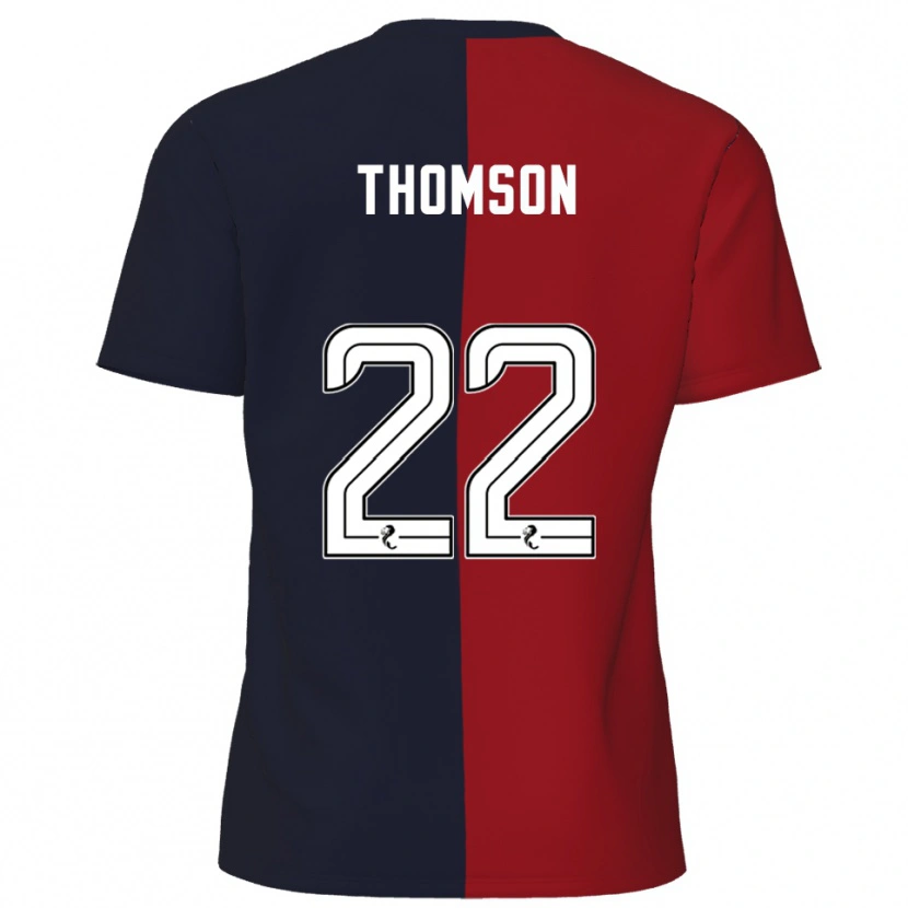 Danxen Mænd Jack Thomson #22 Rød Marineblå Udebane Spillertrøjer 2025/26 Trøje T-Shirt