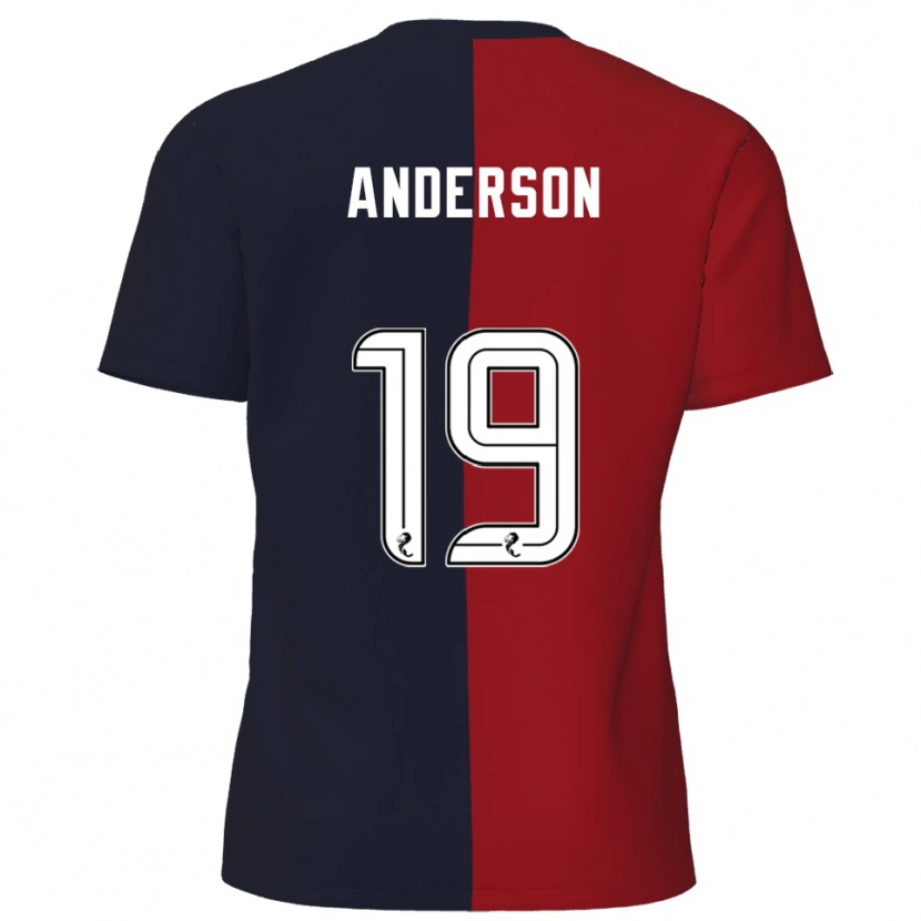 Danxen Mænd Bruce Anderson #19 Rød Marineblå Udebane Spillertrøjer 2025/26 Trøje T-Shirt