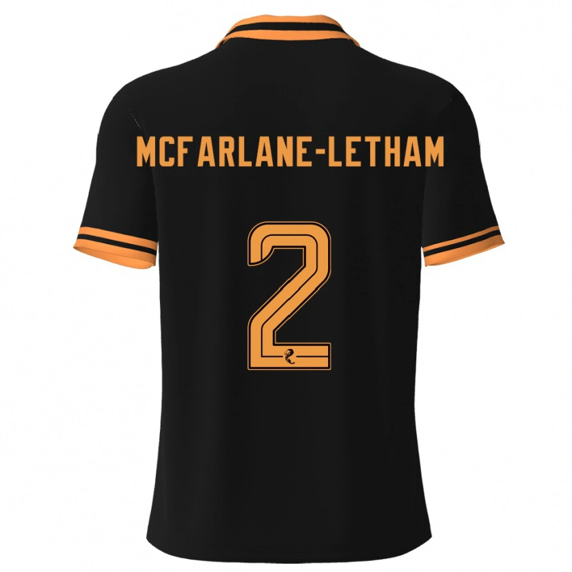 Danxen Mænd Jay Mcfarlane-Letham #2 Sort Gul Udebane Spillertrøjer 2025/26 Trøje T-Shirt