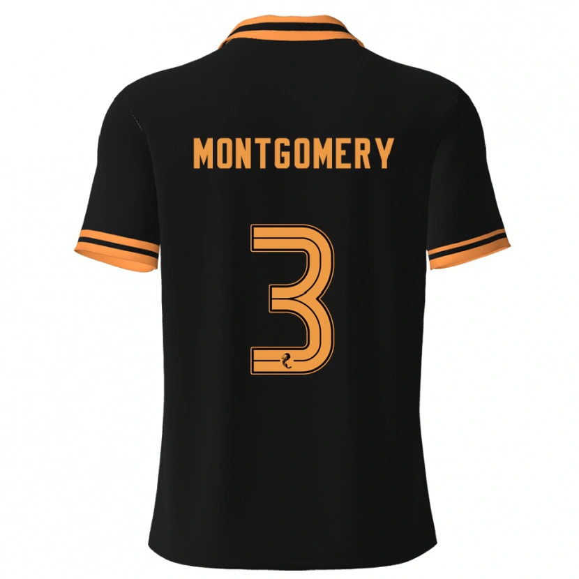 Danxen Mænd Adam Montgomery #3 Sort Gul Udebane Spillertrøjer 2025/26 Trøje T-Shirt