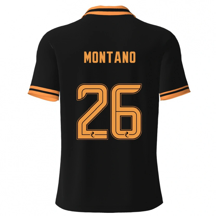 Danxen Mænd Cristian Montano #26 Sort Gul Udebane Spillertrøjer 2025/26 Trøje T-Shirt