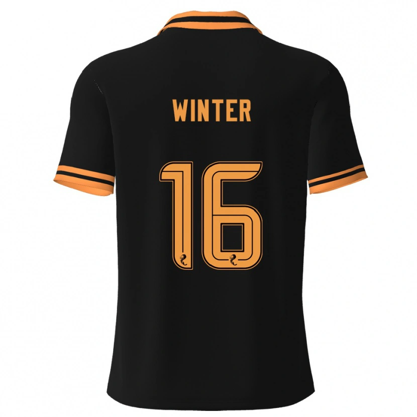 Danxen Mænd Andy Winter #16 Sort Gul Udebane Spillertrøjer 2025/26 Trøje T-Shirt