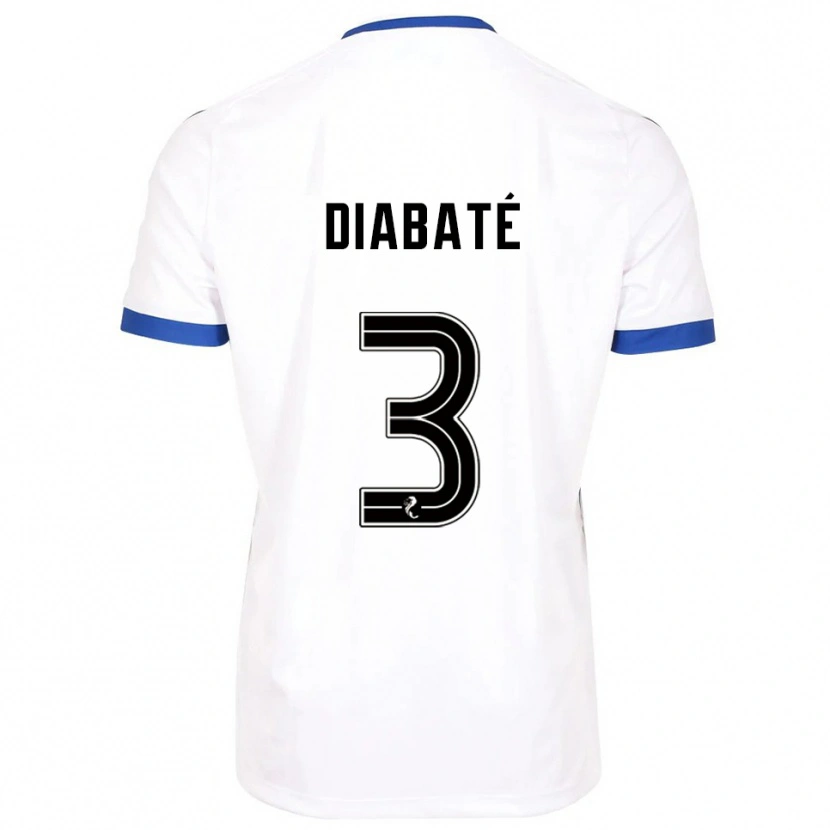 Danxen Mænd Cheick Diabaté #3 Hvid Blå Udebane Spillertrøjer 2025/26 Trøje T-Shirt