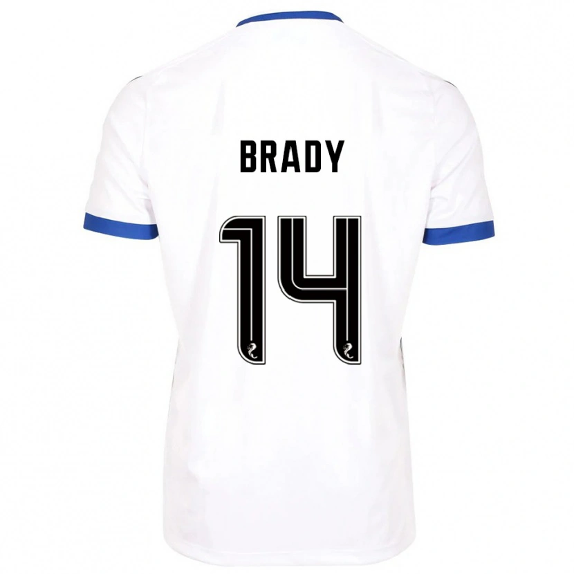 Danxen Mænd Scarlett Brady #14 Hvid Blå Udebane Spillertrøjer 2025/26 Trøje T-Shirt