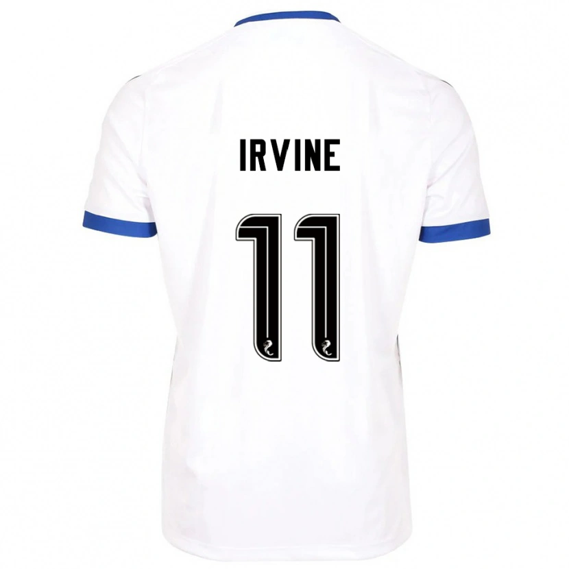 Danxen Mænd Niamh Irvine #11 Hvid Blå Udebane Spillertrøjer 2025/26 Trøje T-Shirt