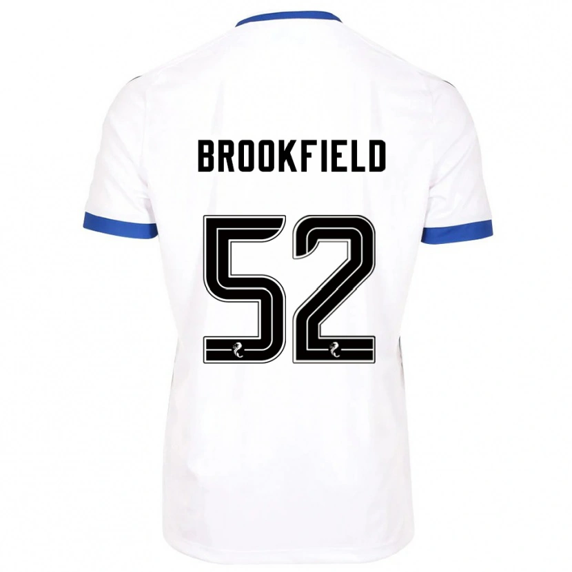 Danxen Mænd Arran Brookfield #52 Hvid Blå Udebane Spillertrøjer 2025/26 Trøje T-Shirt