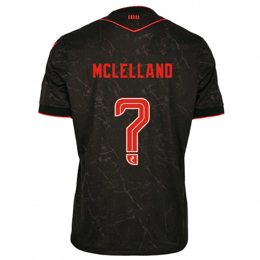 Danxen Mænd Kenzie Mclelland #0 Sort Rød Udebane Spillertrøjer 2025/26 Trøje T-Shirt