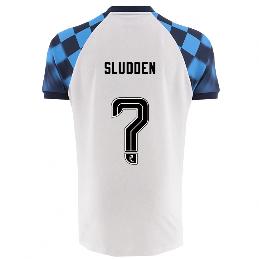 Danxen Mænd Erin Sludden #0 Hvid Lyseblå Udebane Spillertrøjer 2025/26 Trøje T-Shirt