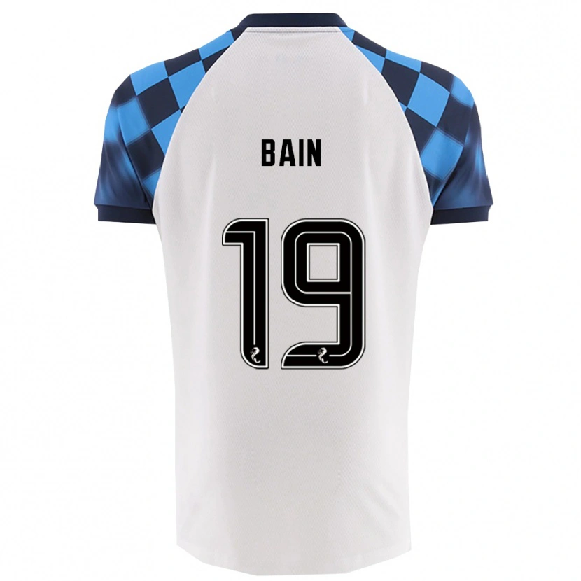 Danxen Mænd Scott Bain #19 Hvid Lyseblå Udebane Spillertrøjer 2025/26 Trøje T-Shirt