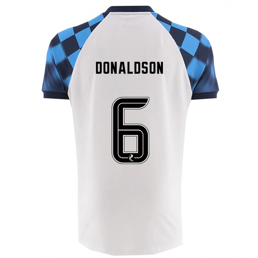 Danxen Mænd Coll Donaldson #6 Hvid Lyseblå Udebane Spillertrøjer 2025/26 Trøje T-Shirt