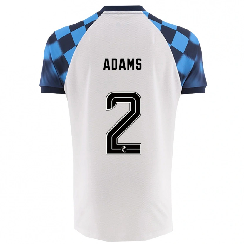 Danxen Mænd Keelan Adams #2 Hvid Lyseblå Udebane Spillertrøjer 2025/26 Trøje T-Shirt