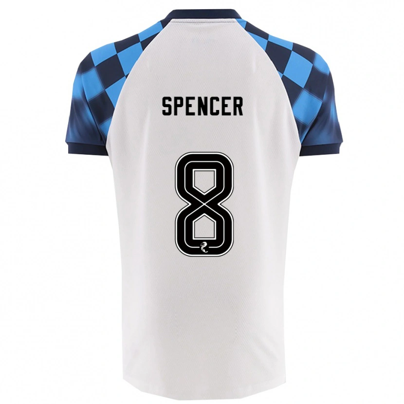 Danxen Mænd Brad Spencer #8 Hvid Lyseblå Udebane Spillertrøjer 2025/26 Trøje T-Shirt
