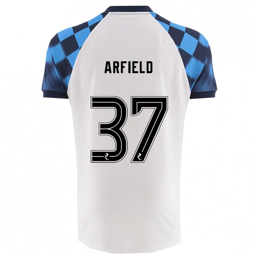 Danxen Mænd Scott Arfield #37 Hvid Lyseblå Udebane Spillertrøjer 2025/26 Trøje T-Shirt